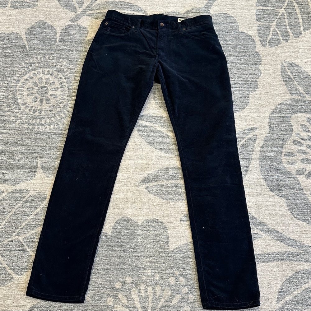 Todd Snyder Slim Fit 5-Pocket Stretch Corduroy Pant Black 32x34